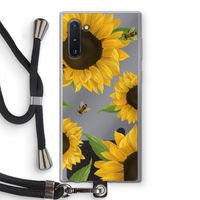 Sunflower and bees: Samsung Galaxy Note 10 Transparant Hoesje met koord