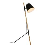 Artdelight Strakke vloerlamp Sensa Tripod zwart met hout VL 1945 ZW