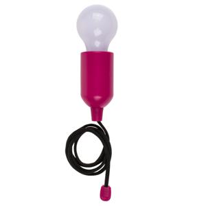 Treklamp LED licht - kunststof - roze - 15 cm - met koord van 90 cm