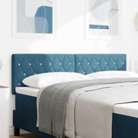 LED Hoofdbord met LED -striplichten Donkerblauw 144 cm Fluweel