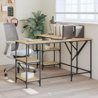 Bureau 139x139x75 cm bewerkt hout sonoma eikenkleurig