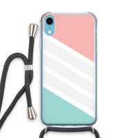Strepen pastel: iPhone XR Transparant Hoesje met koord