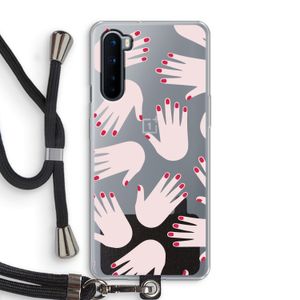 Hands pink: OnePlus Nord Transparant Hoesje met koord