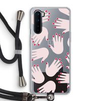 Hands pink: OnePlus Nord Transparant Hoesje met koord