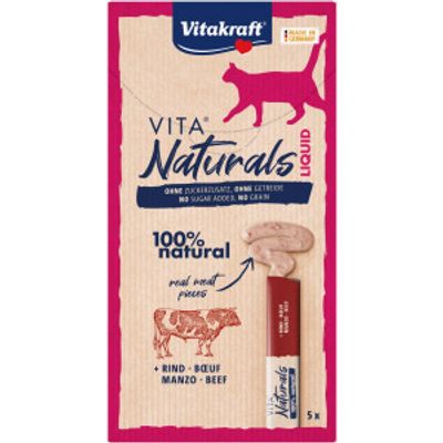 Vitakraft Vita Naturals Liquid kattensnack met rund (5 st.) 1 verpakking