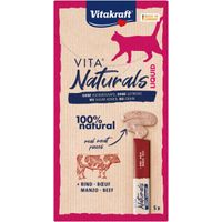 Vitakraft Vita Naturals Liquid kattensnack met rund (5 st.) 1 verpakking