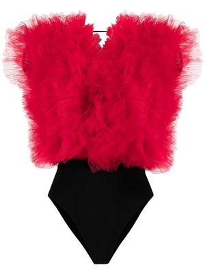Alchemy x Lia Aram body sans manches à bord volanté - Rouge