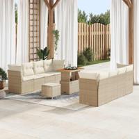 Tuinbankenset 11 pcs Beige poly rattan