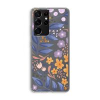 Flowers with blue leaves: Samsung Galaxy S21 Ultra Transparant Hoesje