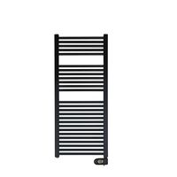 Zehnder Aura E elektrische handdoekradiator 122.6x50cm 750watt 230 volt | 50 Hz Staal Zwart Mat pbebz-120-50-mq