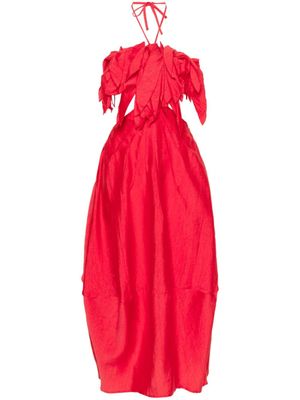 Cult Gaia robe mi-longue à volants - Rouge