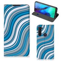 Motorola Moto G Pro | Hoesje met Magneet | Waves Blue Motorola Moto G Pro | Hoesje met Magneet | Waves Blue