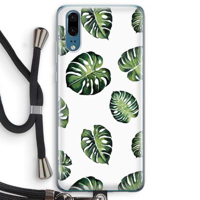 Tropische bladeren: Huawei P20 Transparant Hoesje met koord