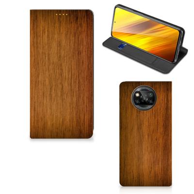 Xiaomi Poco X3 Pro | Poco X3 Book | Wallet Case | Donker Hout
