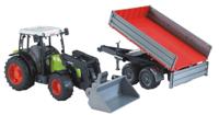 Bruder Claas Nectis 267 F met voorlader en trailer 1:16