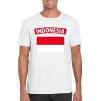 T-shirt met Indonesische vlag wit heren - thumbnail