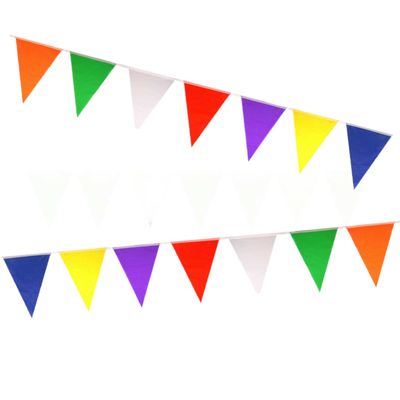 Vlaggenlijn gekleurd nylon 7 meter set van 2