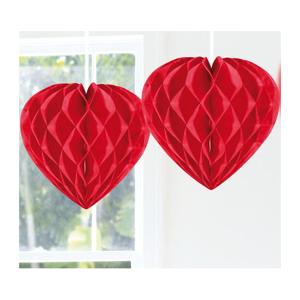 Hangdecoratie hartje rood - papier - D30 cm - versiering - Valentijnsdag/bruiloft