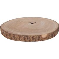 1x Woondecoratie ronde boomschijf 30 cm van Paulowna hout - thumbnail