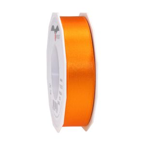 1x Luxe hobby/decoratie oranje satijnen sierlinten 2,5 cm/25 mm x 25 meter