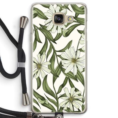 Wit bloemenpatroon: Samsung Galaxy A5 (2016) Transparant Hoesje met koord