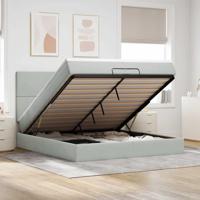 Ottoman bed met matrassen 200x200cm fluweel lichtgrijs