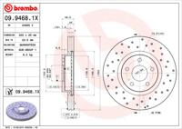 Remmenset, remschijf BREMBO, Remschijftype: Geperforeerd, Inbouwplaats: Achteras: , u.a. für Ford