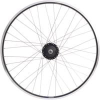 Achterwiel 28" Nexus 8 rollerbrake naaf met met zwarte velg en RVS spaken