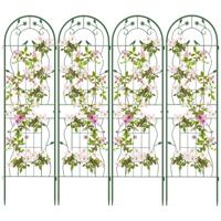 Metalen Hekwerk Set van 4 Decoratieve Tuinhek Hekwerk voor in de Tuin om te Steken Klimlatwerk voor Klimplanten Bloemen 180 x 50 cm
