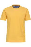 Redmond Casual Regular Fit T-Shirt ronde hals geel, Effen - thumbnail