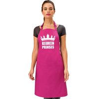 Cadeau schort voor dames - keuken prinses - roze - keukenschort - verjaardag   -