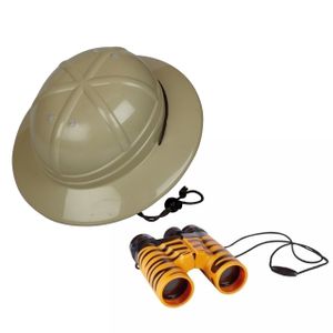 Kinder verkleedkleding set safari - 1x tropenhelm en 1x verrekijker