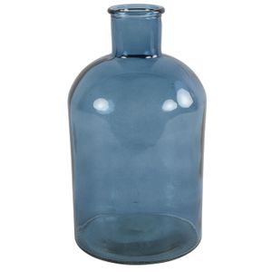 Countryfield Vaas - zeeblauw/transparant - glas - Apotheker fles vorm - D17 x H31 cm