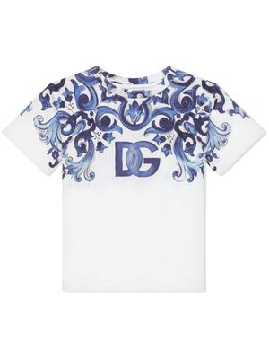 Dolce & Gabbana Kids t-shirt à logo imprimé - Blanc