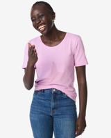 HEMA Dames T-shirt basic o-neck roze (roze)