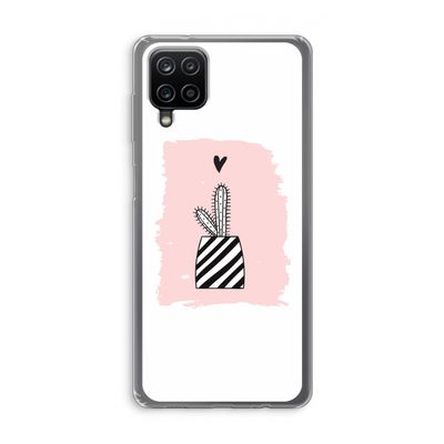 Zwart-wit cactus: Samsung Galaxy A12 Transparant Hoesje