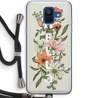 Hello bloemen: Samsung Galaxy A6 (2018) Transparant Hoesje met koord