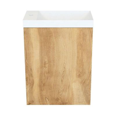 Arcqua Marble Fonteinset - 40x22x54.5cm - fontein mat wit - met overloop - oak natural FNK489966