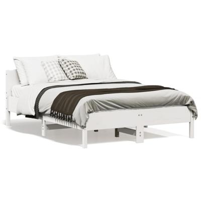 Bedframe zonder matras massief grenenhout wit 140x190 cm