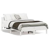 Bedframe zonder matras massief grenenhout wit 140x190 cm