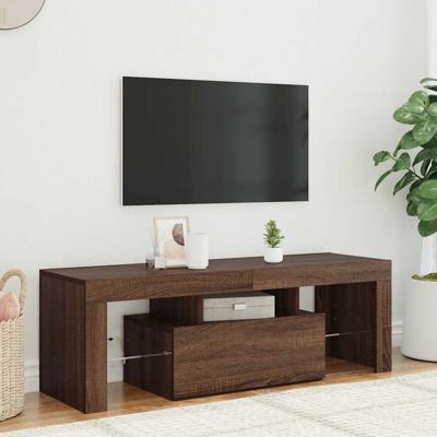 Tv-meubel met LED-verlichting 120x35x40 cm bruin eikenkleur