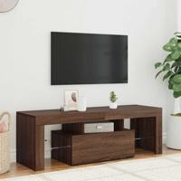 Tv-meubel met LED-verlichting 120x35x40 cm bruin eikenkleur