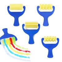 12 STKS/3 sets EVA spons roller borstel kinderen DIY schilderij tools