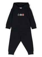 Moncler Enfant survêtement à patch logo - Bleu