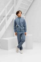 Lacoste Paris Monogram Trainingspak Kids Blauw - Maat 152 - Kleur: Blauw | Soccerfanshop