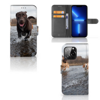 iPhone 13 Pro Telefoonhoesje met Pasjes Honden Labrador