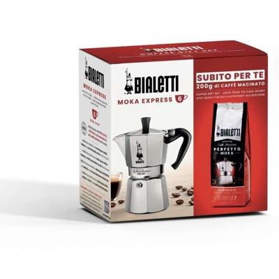 Italiaans koffiezetapparaat + 1 Coffee Perfetto Moka Classico - BIALETTI - MOKA - 6 kopjes - 0,30 L - Pak van 250 g - Zilver