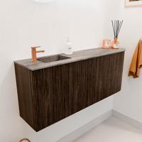 Toiletmeubel Mondiaz Joya Dlux | 101.6 cm | Meubelkleur Walnut | Faye wastafel Oza Wasbak Links | 1 kraangat