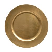 Kaarsenbord/onderbord - goud glimmend - 33 cm - kunststof - onderbord kerstdiner