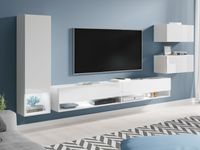 Tv-meubel set AMOS 5 deuren wit/hoogglans wit - thumbnail